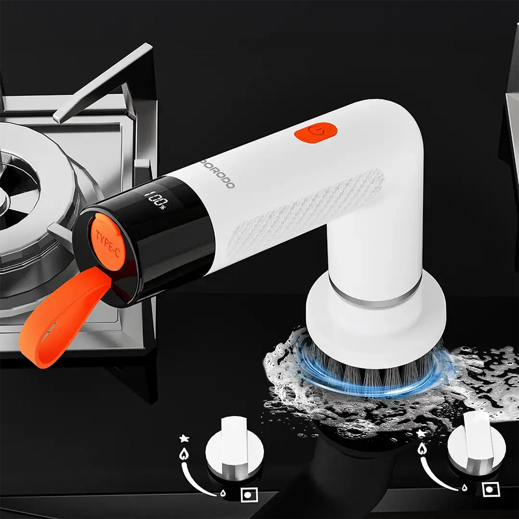 Porodo Lifestyle MiniSpin Electric Cleaning Brush – 320 RPM Cordless Multi-Surface Scrubber
