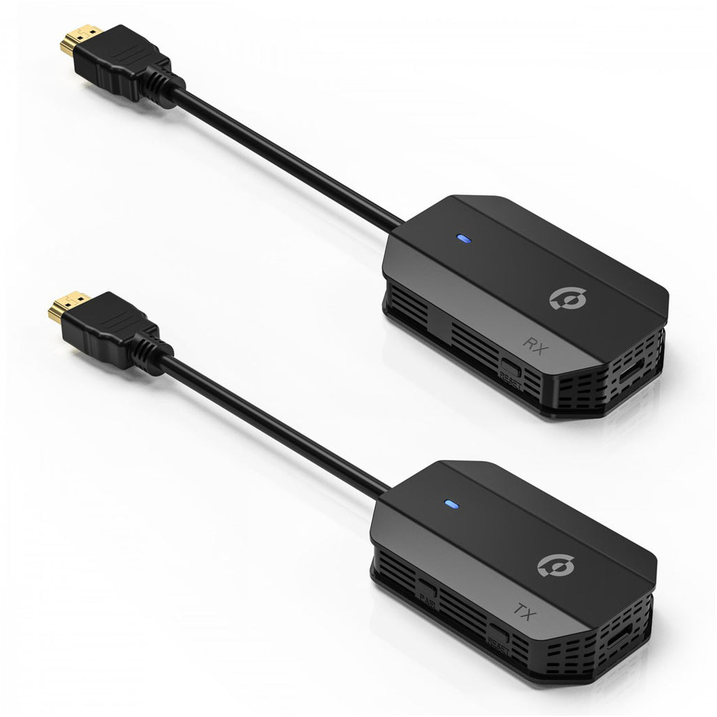 Powerology Wireless HDMI Mirroring Adaptor Pair with USB-C Cable Full HD 1080P – Black - PHDMRABK