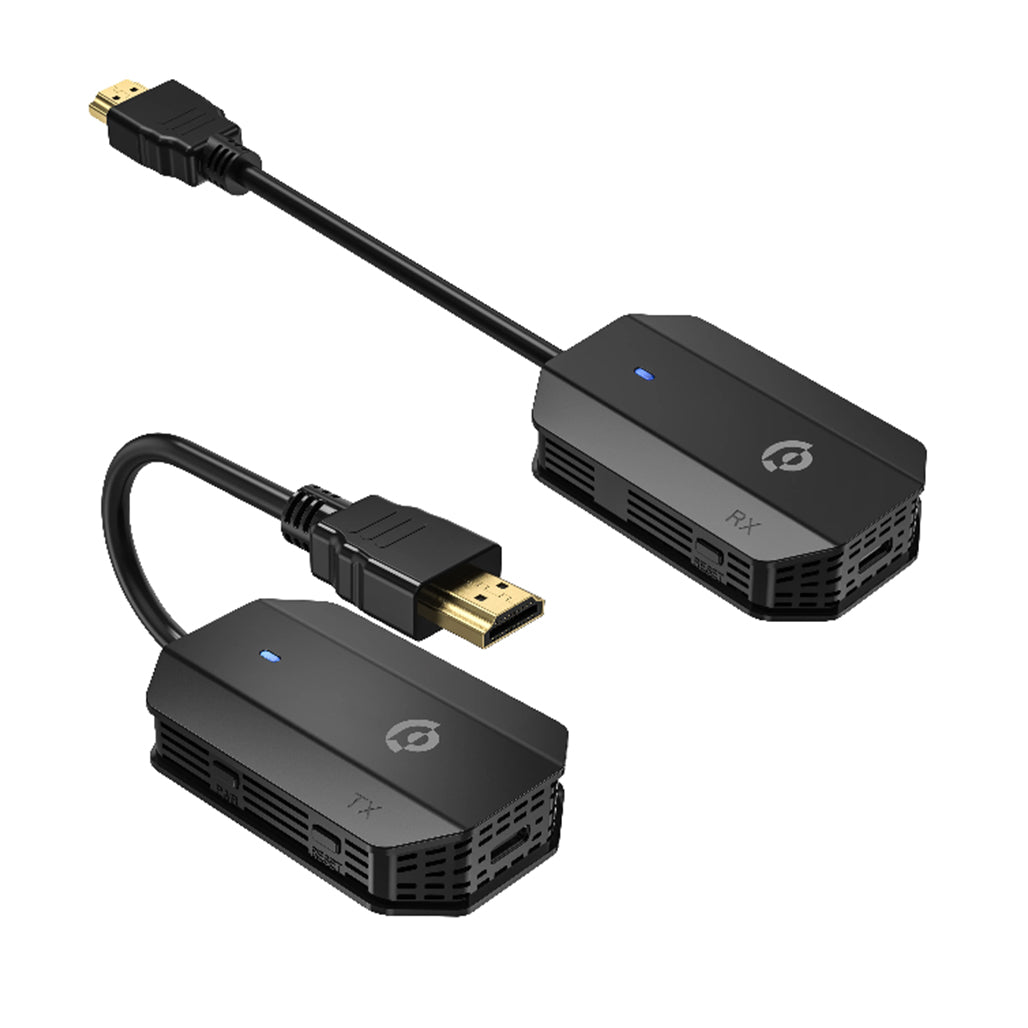 Powerology Wireless HDMI Mirroring Adaptor Pair with USB-C Cable Full HD 1080P – Black - PHDMRABK