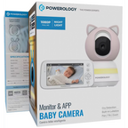 Powerology Smart Baby Monitor Camera with Mobile App – Night Vision, Motion Detection & Two-Way Audio (Blue / Pink)