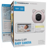 Powerology Smart Baby Monitor Camera with Mobile App – Night Vision, Motion Detection & Two-Way Audio (Blue / Pink)