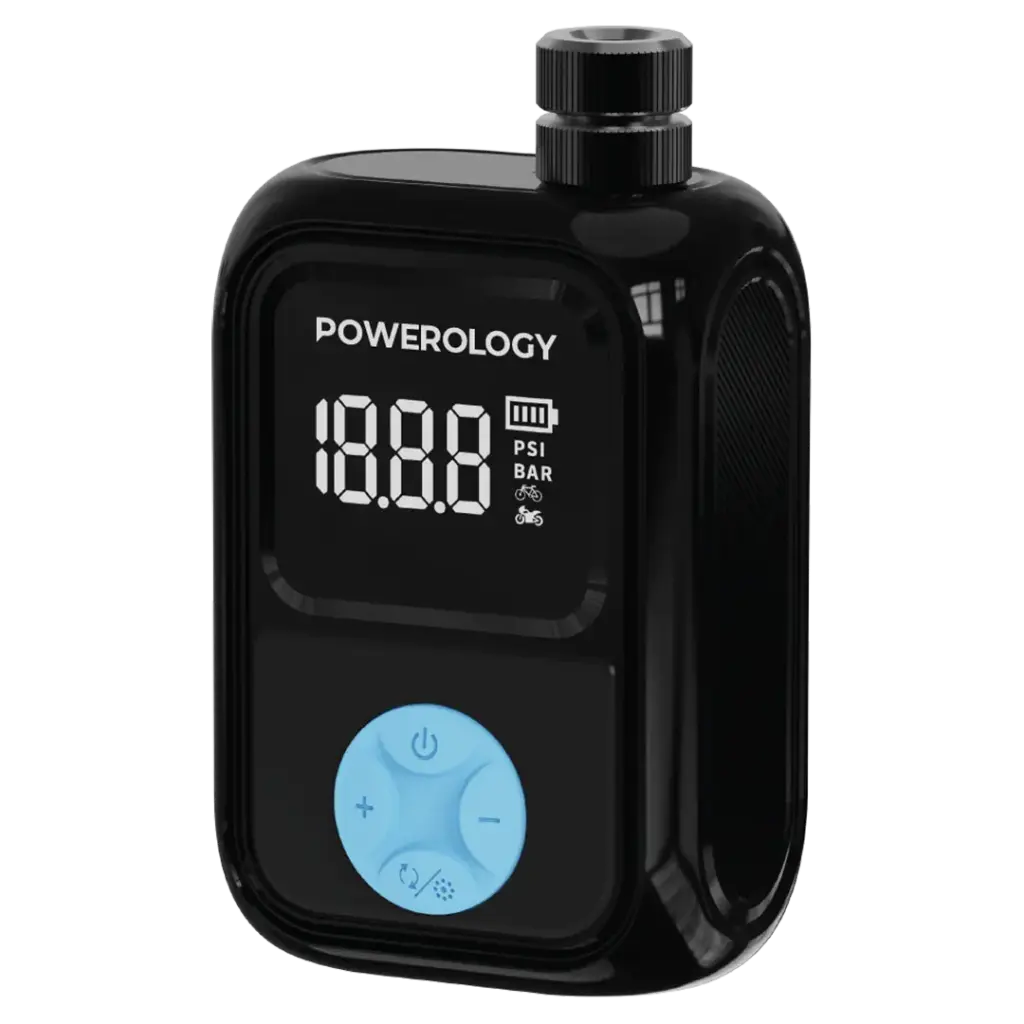 Powerology Portable Electric Tire Inflator – Fast Digital Air Compressor (Black)