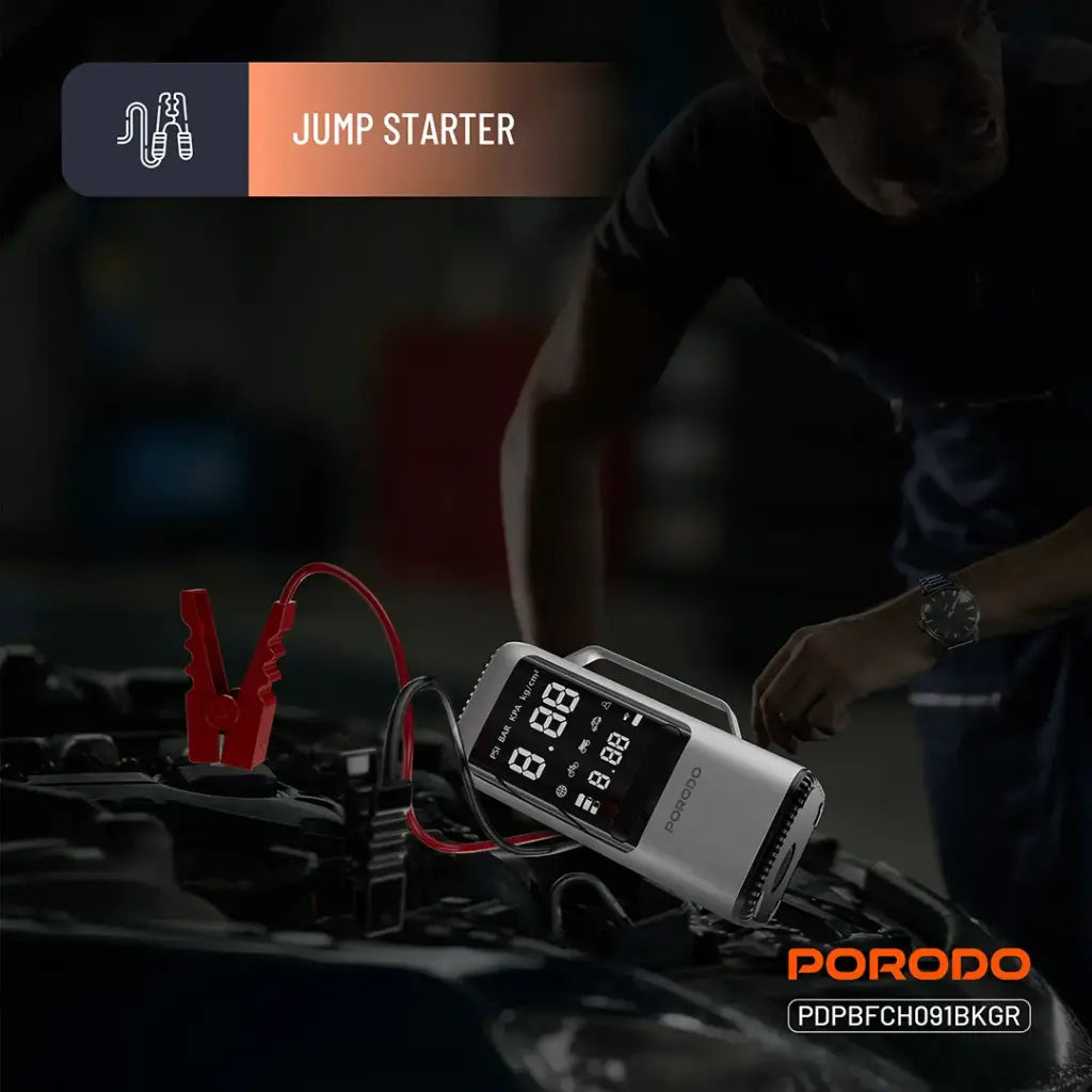 Porodo 4-In-1 Inflator and Jump Starter