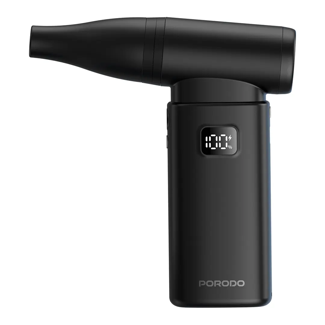 Porodo Lifestyle 2-in-1 Portable Vacuum Cleaner & Air Duster – Compact Cleaning Tool (Black)