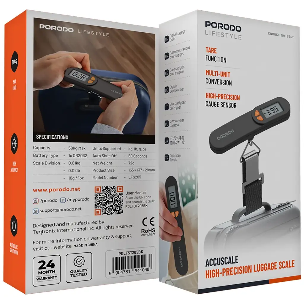 Porodo Lifestyle Accuscale High-Precision Luggage Scale
