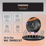 Porodo Lifestyle All-In-One Nail Trimmer Set – Complete Grooming Kit (Black)