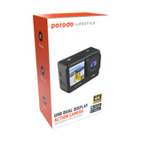 Porodo 4K Action Camera – Ultra HD Waterproof Sports Cam with Accessories (Black)