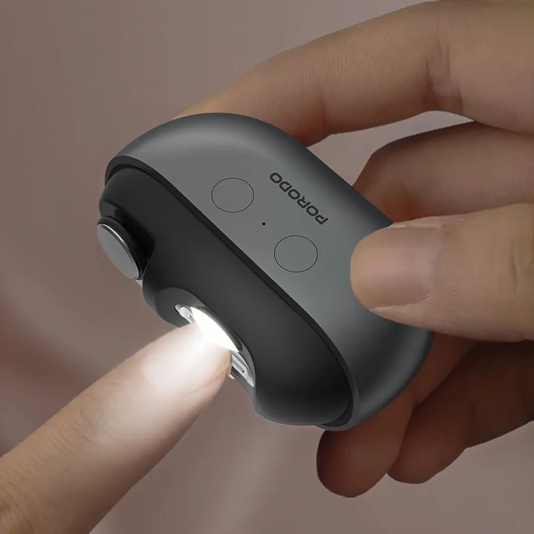 Porodo Lifestyle Multi-Function Electric Nail Clipper – Safe Precision Grooming (Gray)