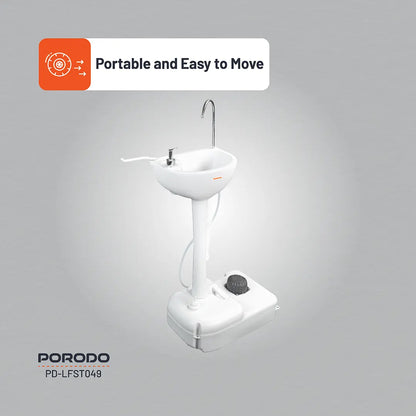Porodo Portable Handwash Station – Foot Pump Operated Hygiene Sink for Outdoor Use