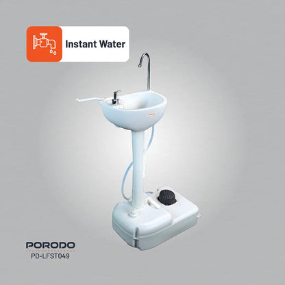Porodo Portable Handwash Station – Foot Pump Operated Hygiene Sink for Outdoor Use