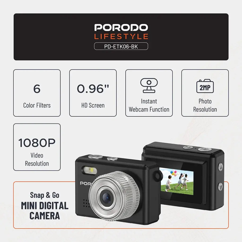 Porodo Lifestyle Snap & Go Mini Digital Camera