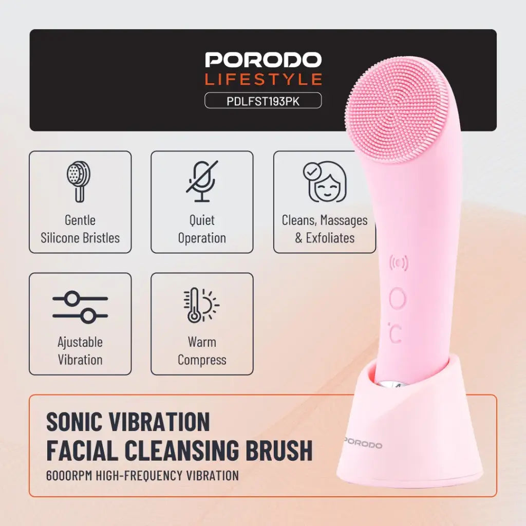 Porodo Lifestyle Sonic Vibration Facial Cleansing Brush