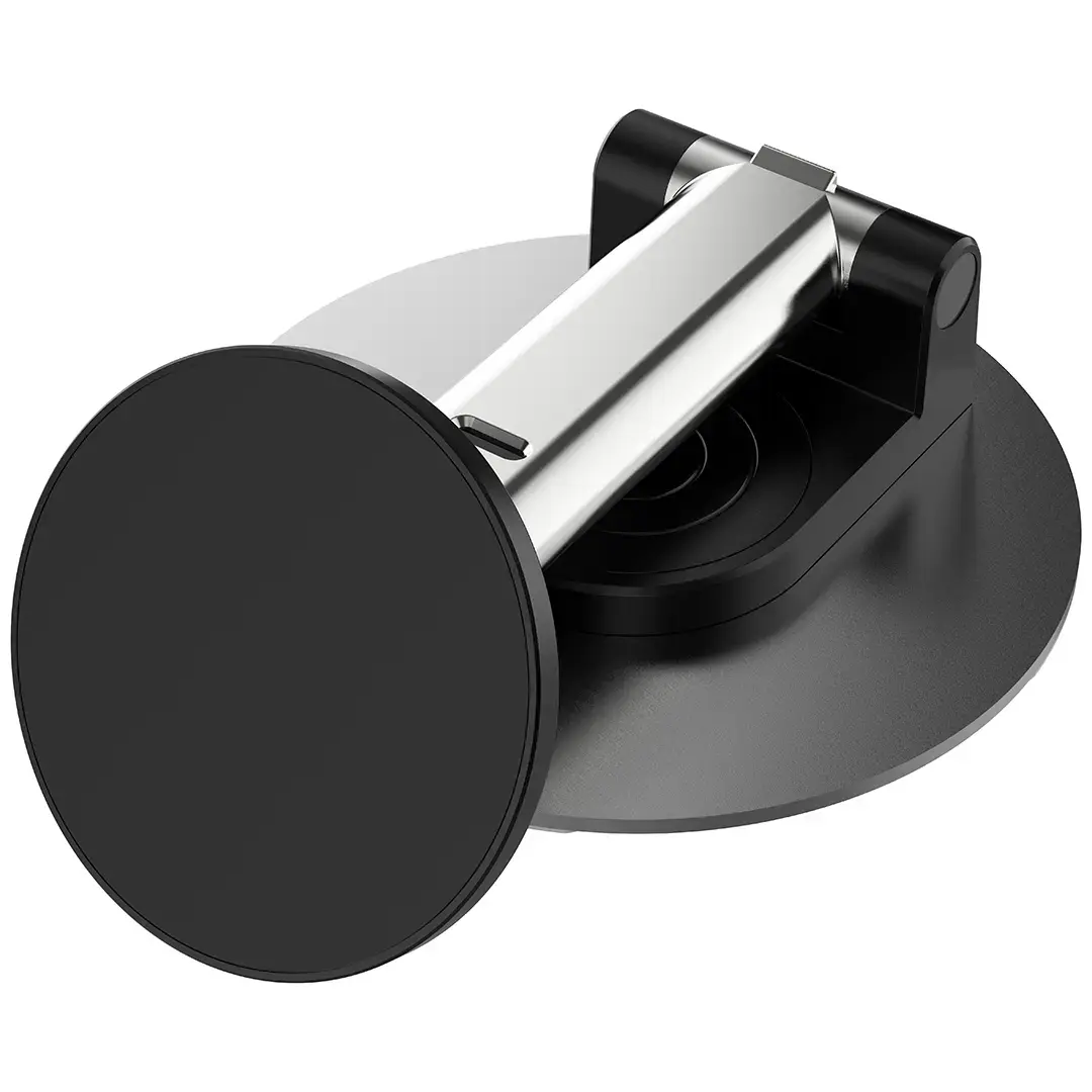 Porodo Magnetic Phone Holder – Adjustable Telescopic Rod, Strong Magnetic Grip (Black)