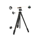 Porodo Ultra-Light Aluminum Tripod – Portable Adjustable Camera & Phone Stand (Black)