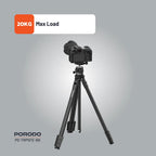 Porodo Ultra-Light Aluminum Tripod – Portable Adjustable Camera & Phone Stand (Black)