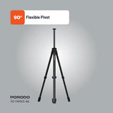 Porodo Ultra-Light Aluminum Tripod – Portable Adjustable Camera & Phone Stand (Black)