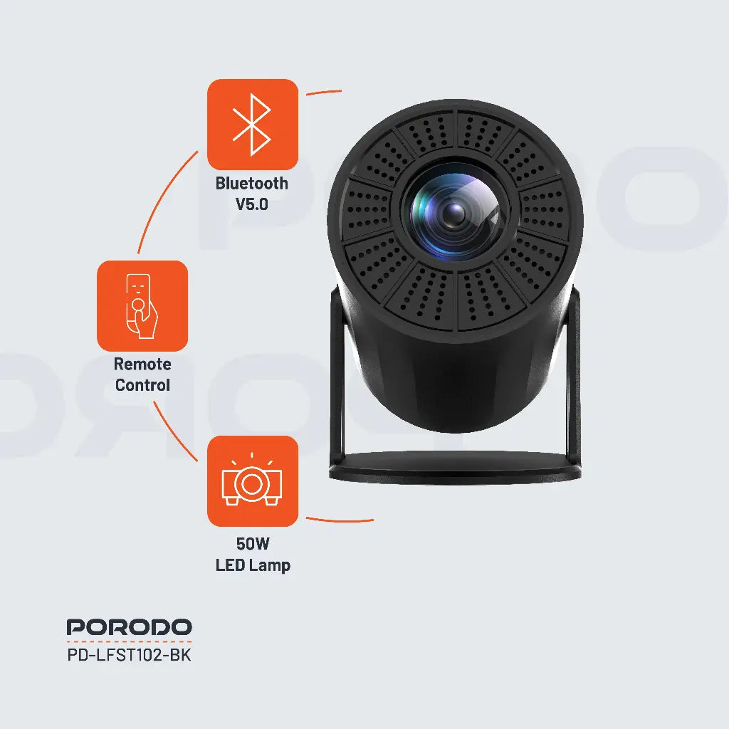 Porodo Wireless Smart Android Multi-Angle Projector