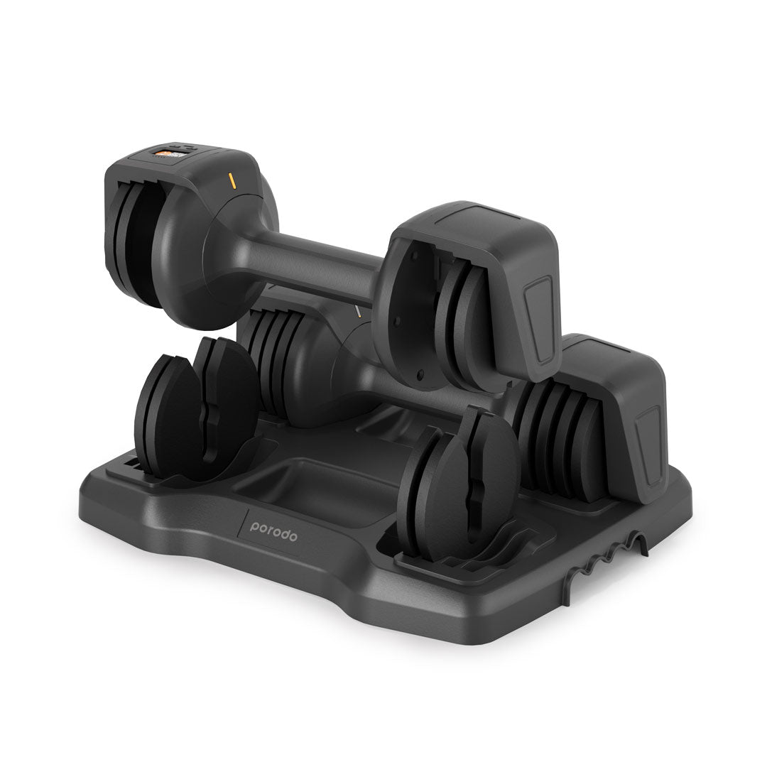 Porodo 12.5 LB Double Adjustable Smart Dumbbell - Black - image 2