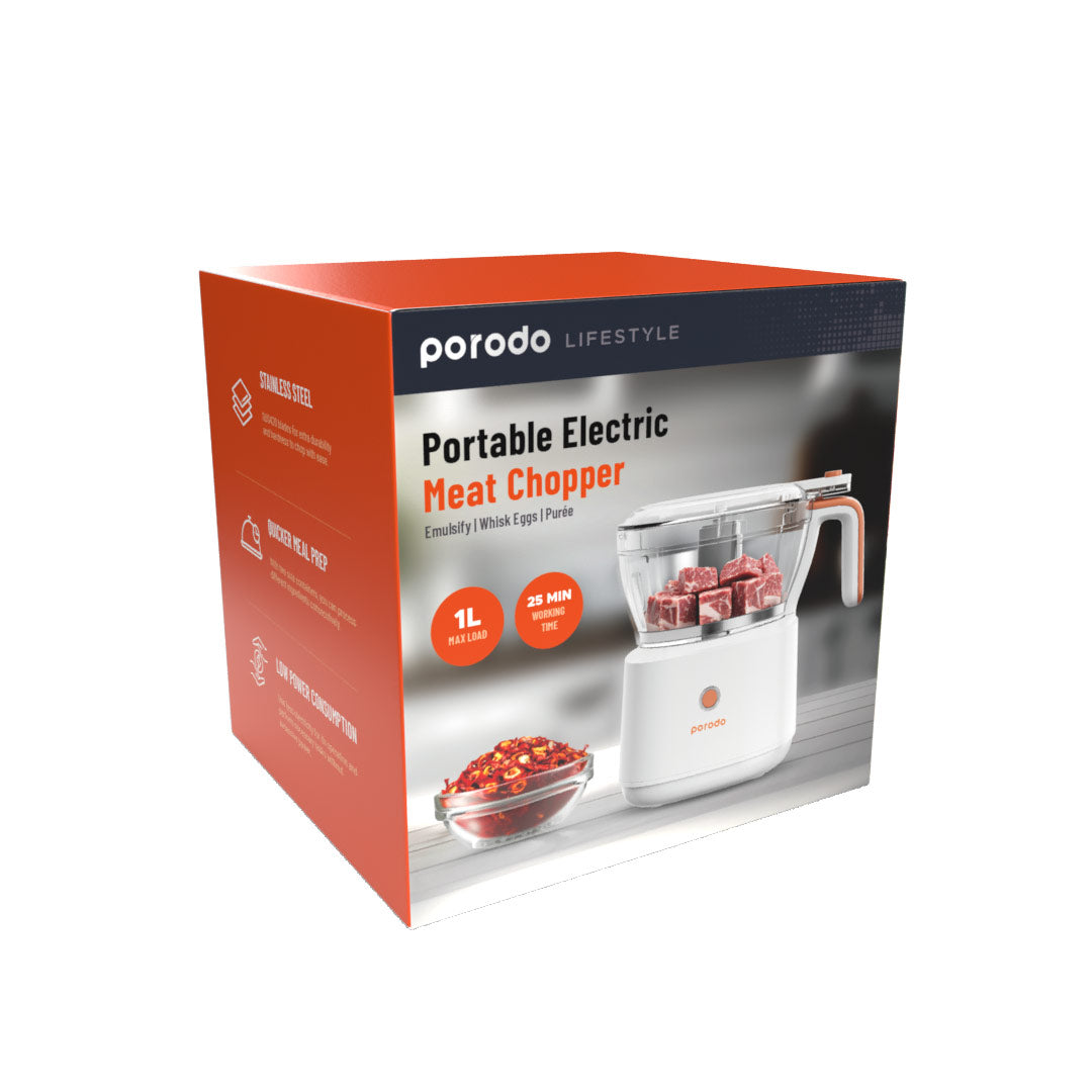 Porodo Lifestyle 88W 4-in-1 Mini Food Processor - White - image 2