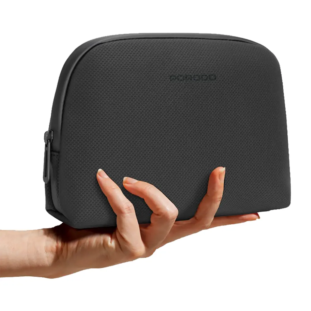 Porodo Geneva Tech Accessory Pouch Black in-hand view