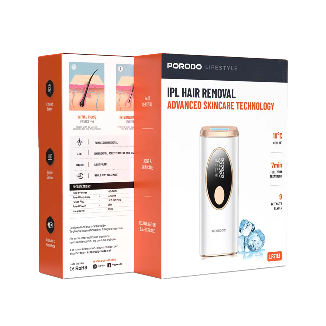 Porodo Lifestyle IPL Hair Removal Advanced Skincare Technology - White - image 2