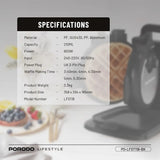 Porodo Lifestyle Vertical Waffle Maker - Black - image 2