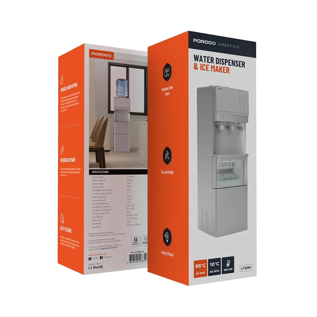 Porodo Lifestyle Water Dispenser & Ice Maker - Silver - image 3