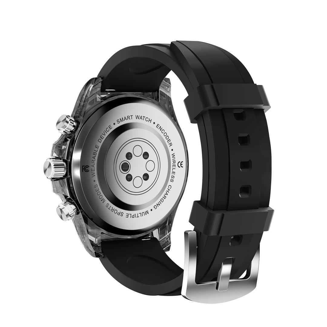 Porodo RAYTONA Smart Watch With Silicone And Metal Strap - Black - image 3