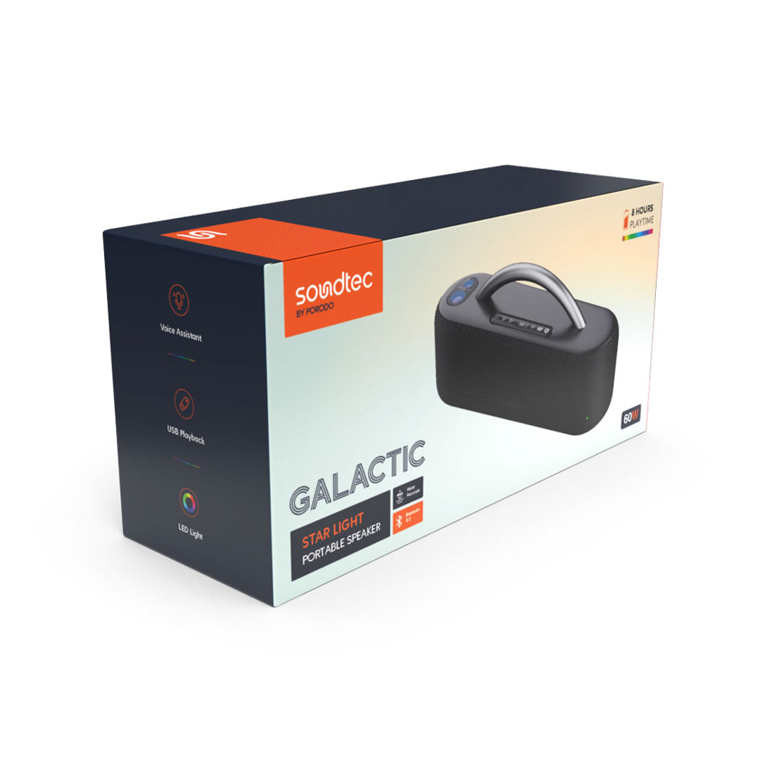 Porodo Soundtec Star Light Portable Speaker - Black - image 3