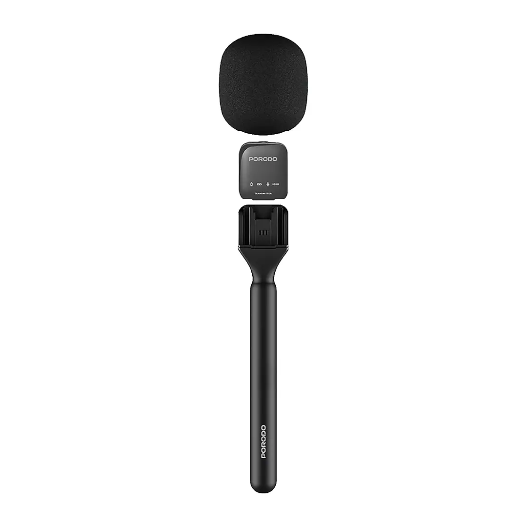 Porodo Two-Device Connect Handheld Lavalier Microphone - Black - image 2