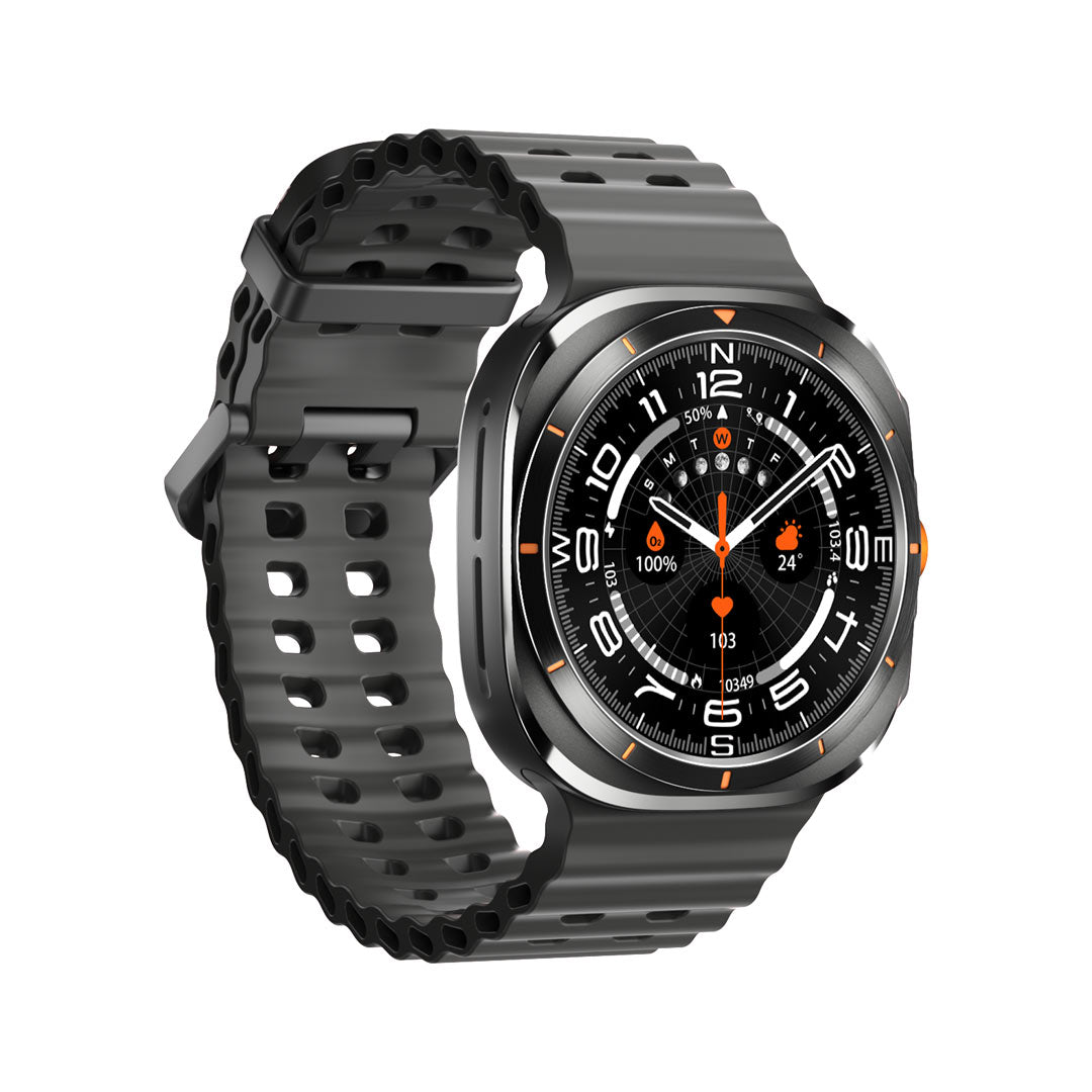 Porodo Voyager Smart Watch black metal strap view
