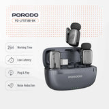 Porodo Wireless Lavalier Microphones Type-C - Black - image 3