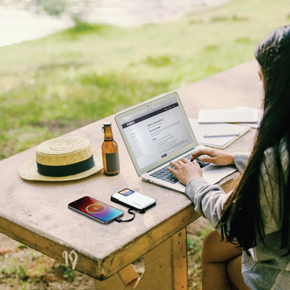 Porodo 4G LTE WiFi 6 Pocket Router with 10000mAh Power Bank – Fast 300Mbps Mobile Hotspot (White)