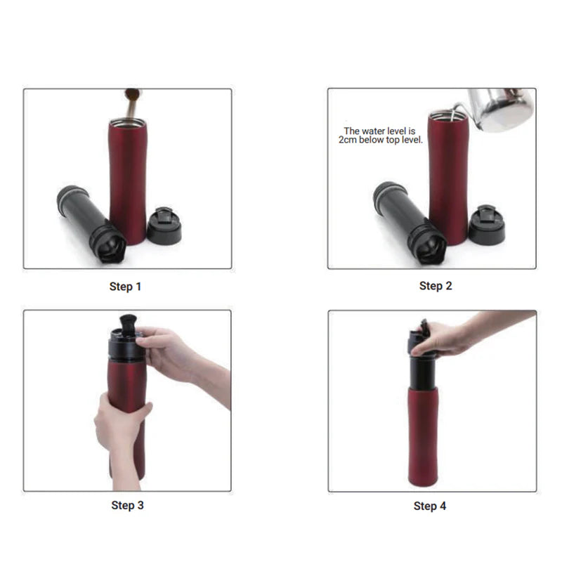 Lepresso Portable French Press Coffee & Tea Maker – Compact Manual Brewer (Black)