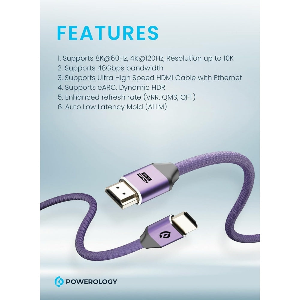 Powerology 8K HDMI Braided Cable 3m