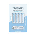 Powerology 1.5V Type-c Rechargeable AA Battery 2200mWh 4 Pcs