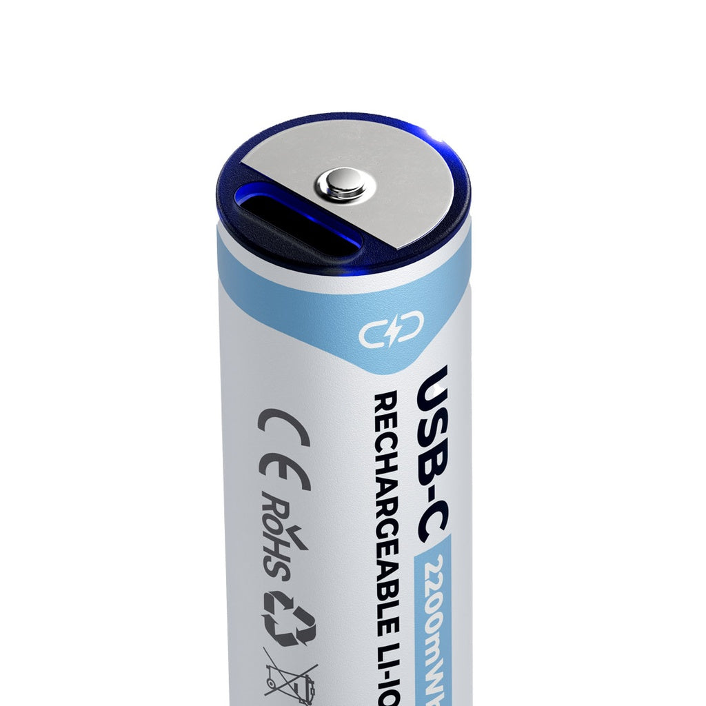 Powerology 1.5V Type-c Rechargeable AA Battery 2200mWh 4 Pcs
