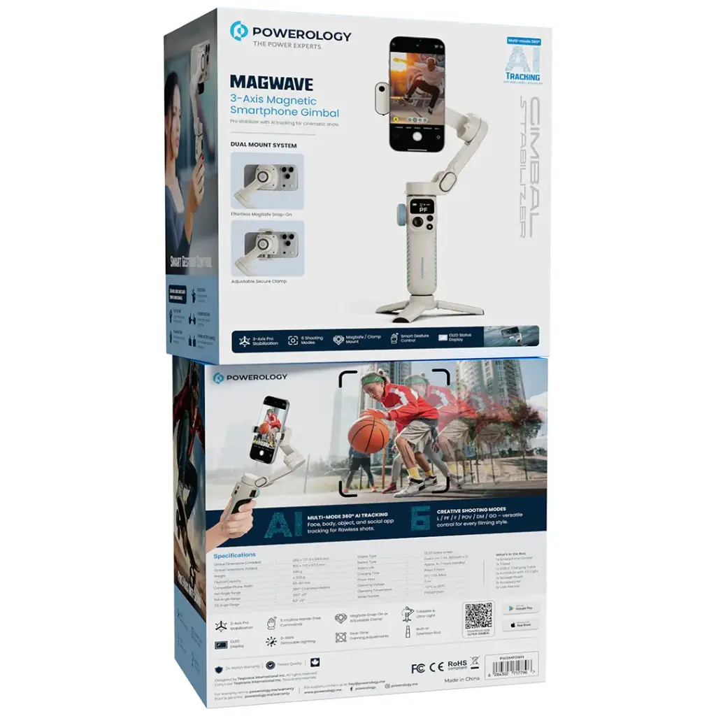 Powerology Magwave 3-Axis Magnetic Smart Phone Gimbal