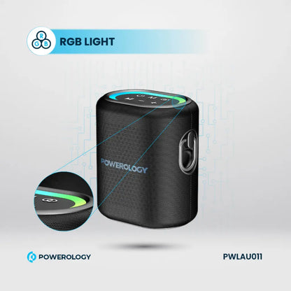 Powerology Portable Loud Speaker 25W – Powerful Wireless Sound with Deep Bass (Black)