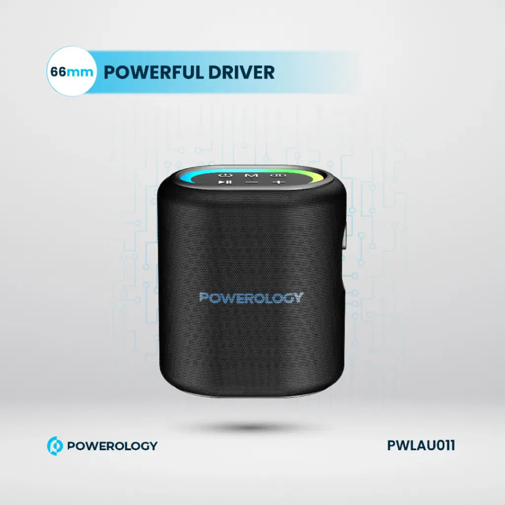 Powerology Portable Loud Speaker 25W – Powerful Wireless Sound with Deep Bass (Black)