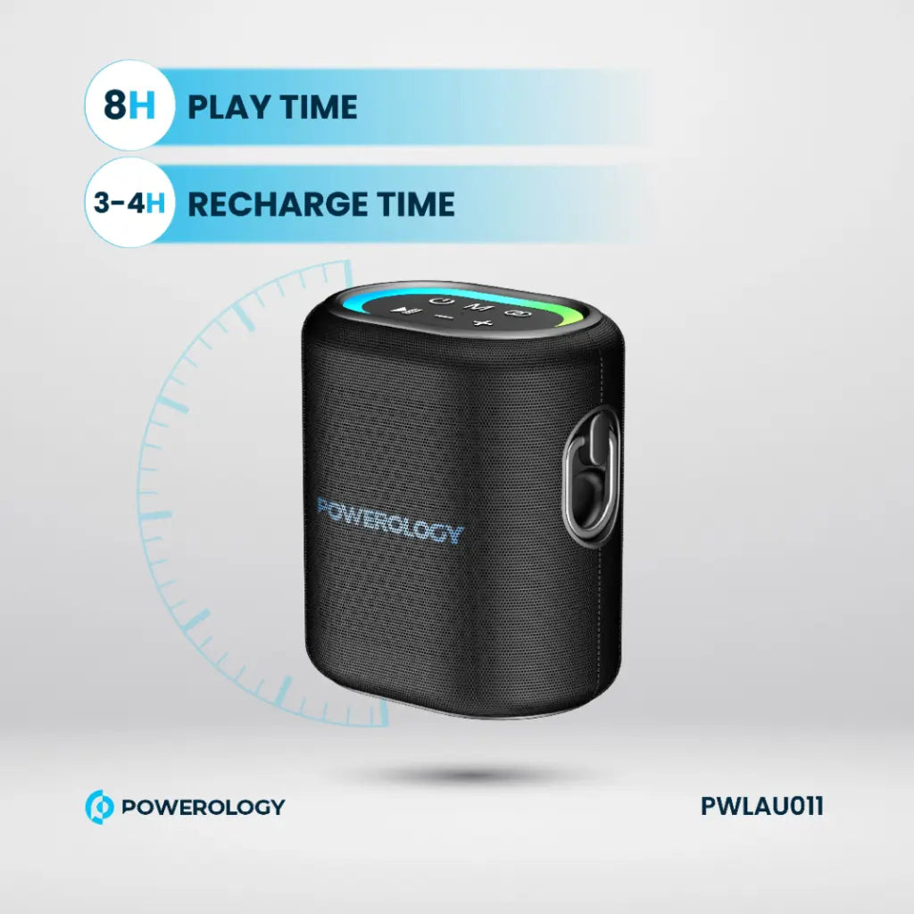 Powerology Portable Loud Speaker 25W – Powerful Wireless Sound with Deep Bass (Black)
