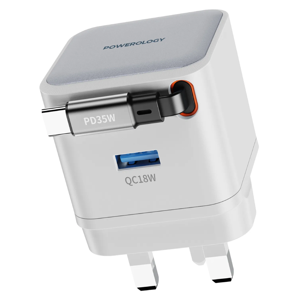 Powerology Single Output with Retractable GaN Charger