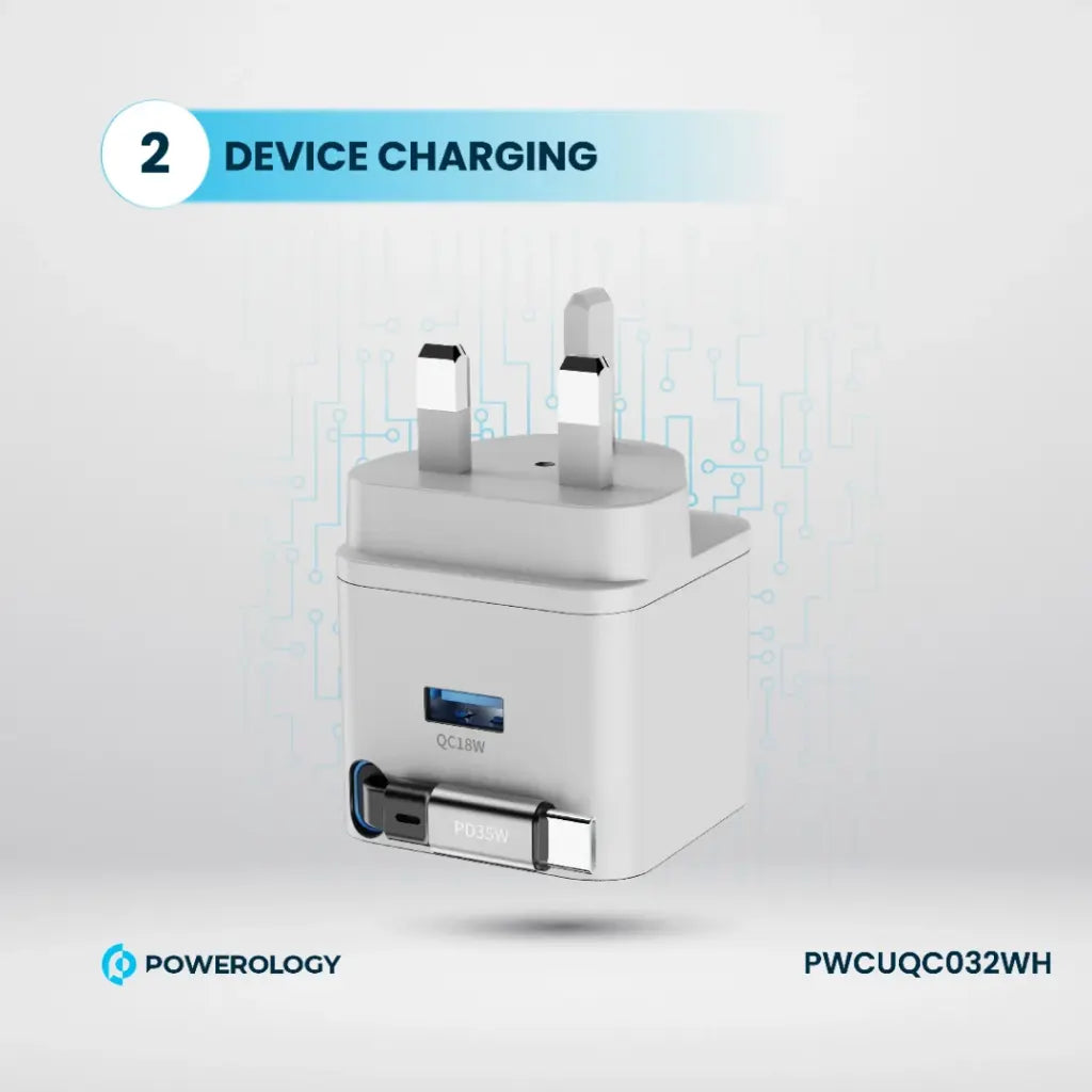 Powerology Single Output with Retractable GaN Charger