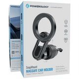 Powerology SnapMount MagSafe Car Holder – Strong Magnetic Phone Mount (Black)