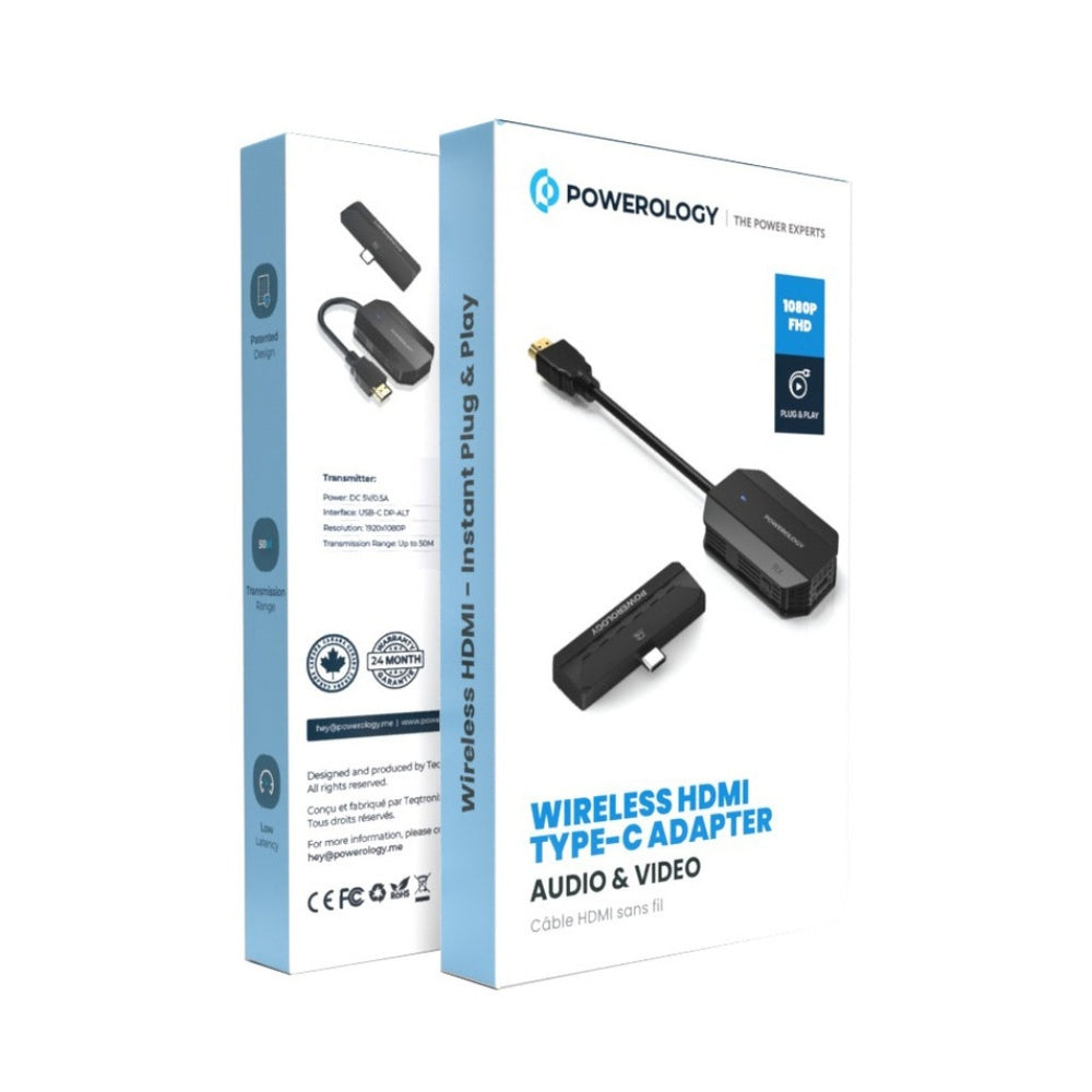 Powerology Wireless HDMI Type-C Adapter – Audio & Video Streaming Adapter