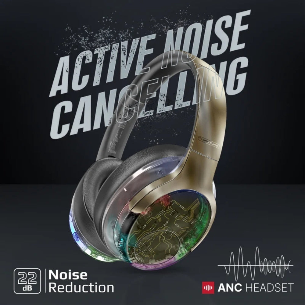 Promate ANC TransTune Bluetooth Headphones with RGB Lights