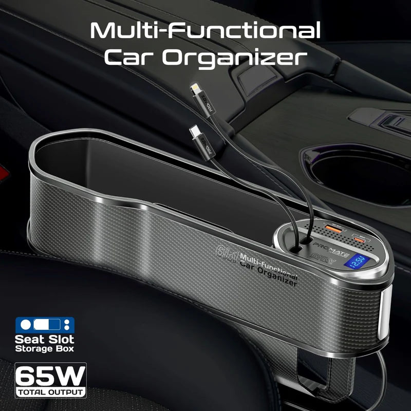 Promate CarMate-RPD 65W Multi-Functional Car Organizer
