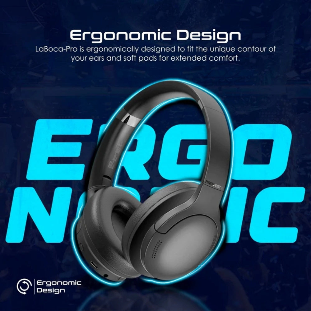 Promate LaBoca-Pro Over-Ear Wireless Headphones