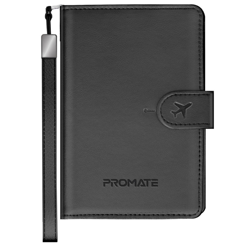Promate PassMate Anti-Loss Slim Leather Passport Holder