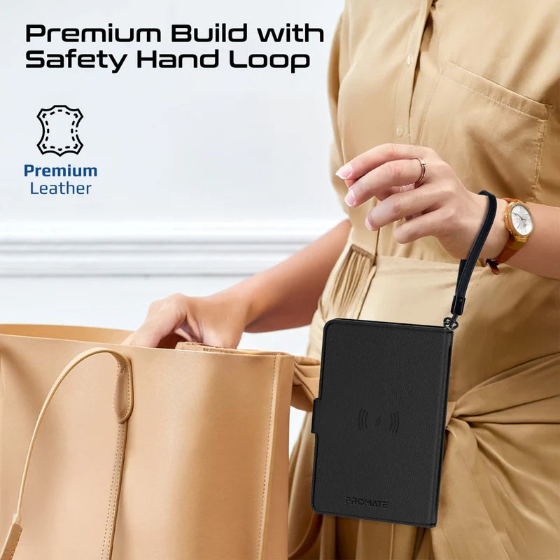 Promate PassMate Anti-Loss Slim Leather Passport Holder